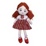 Papusa Cristina Roscata Tarancuta cu Hora, 40 cm, Costum National, Baterii Incluse, 3 ani+