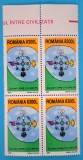 TIMBRE ROMANIA LP1571/2001 O.N.U. Dialog &icirc;ntre civilizații -Bloc de 4 -MNH