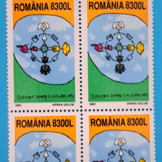 TIMBRE ROMANIA LP1571/2001 O.N.U. Dialog între civilizații -Bloc de 4 -MNH