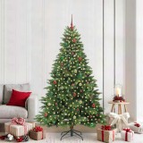 VidaXL Brad de Crăciun artificial cu 300 LED Verde 210 cm PE și PVC 3397570