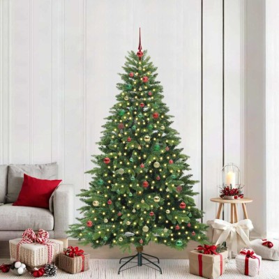 vidaXL Brad de Crăciun artificial cu 300 LED Verde 210 cm PE și PVC 3397570 foto