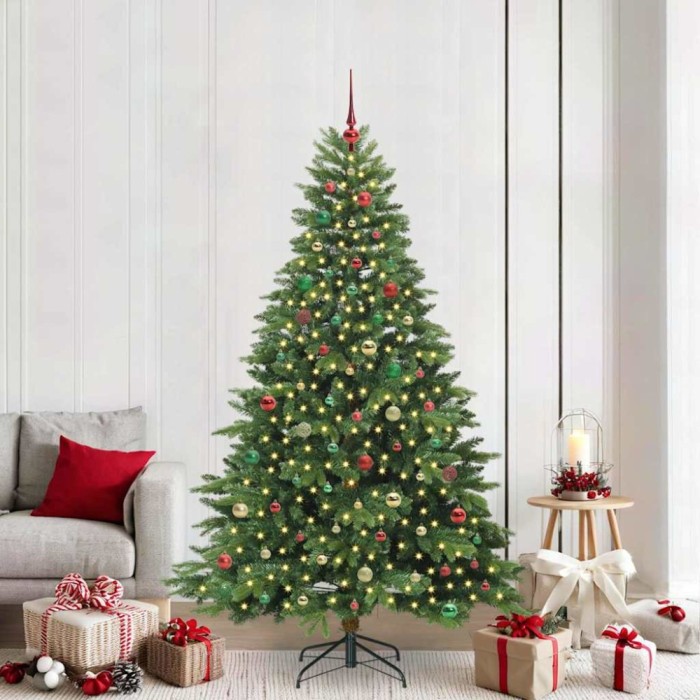 vidaXL Brad de Crăciun artificial cu 300 LED Verde 210 cm PE și PVC 3397570