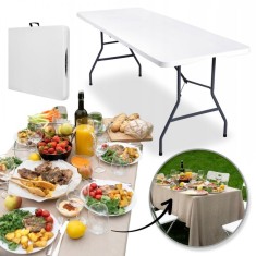 Masa pliabila alba, pentru gradina, camping sau pescuit, tip valiza, JollyMag, SC02, 70x180 cm