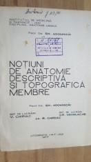 Notiuni de anatomie descriptiva si topografica- Gh. Adomnicai