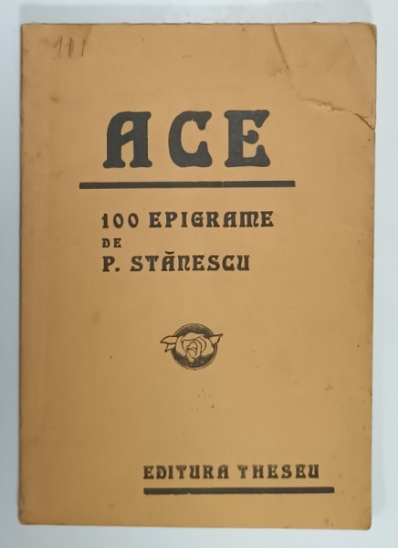 ACE , 100 DE EPIGRAME de P. STANESCU , 1935