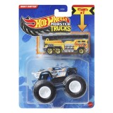 Set Hot Wheels Monster Trucks Night Shifter Police cu masinuta metalica