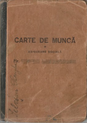 Rom&amp;acirc;nia, Carte de muncă şi asigurare socială, &amp;quot;operator cinema&amp;quot;, Timişoara, 1948 foto