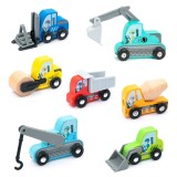 Set de vehicule constructii din lemn pentru trenulete Umu Toys