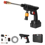 Aparat De Spalat Cu Presiune Tip Pistol APF&reg;, Portabil, Cu 2 Acumulatori Reincarcabili 48V, Filtru si 2 Duze Incluse, Recipient Spuma, 3 Jeturi Diferi