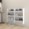 VidaXL Pantofare de perete, 2 buc., alb, 60x18x90 cm, PAL 806760