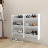 vidaXL Pantofare de perete, 2 buc., alb, 60x18x90 cm, PAL