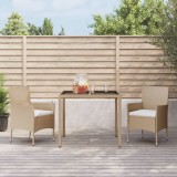 Cumpara ieftin Set mobilier de grădină cu perne, 3 piese, bej, poliratan
