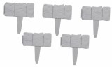 Cumpara ieftin Set 5 borduri decorative pentru gradina, imitatie piatra, modulare, montaj prin fixare in sol, 25 x 23 cm fiecare, gri