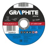 Disc de polizare pentru metal Graphite 125 x 6,4 x 22,2 mm, rezistent