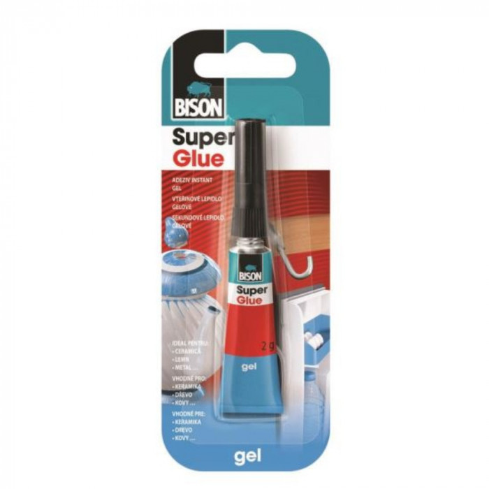 Super Glue BISON Gel, 2 g, Gel Adeziv, Lipici Universal, Lipici Super Glue, Lipici Plastic, Adeziv Metal, Lipici Multisuprafete