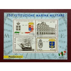 Italia 2011 - 150-a aniversare a Marinei, bloc stampilat