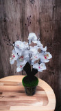 Orhidee artificială albă &icirc;n ghiveci