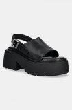 Buffalo sandale Vicious Mule Sandal femei, culoarea negru, cu platforma, 1602265-BLK