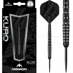 Set sageti darts Mission steel Kuro 22g, black, M3, rear iso-grip, 95% wolfram foto
