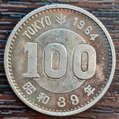 (A341) MONEDA DIN ARGINT JAPONIA - 100 YEN 1964, SHOWA, JOCURILE OLIMPICE TOKYO foto