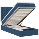 Cumpara ieftin Pat otoman cu saltea tesatura albastra 90x200 cm
