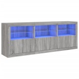 Cumpara ieftin Dulap cu lumini LED, gri sonoma, 181,5x37x67 cm