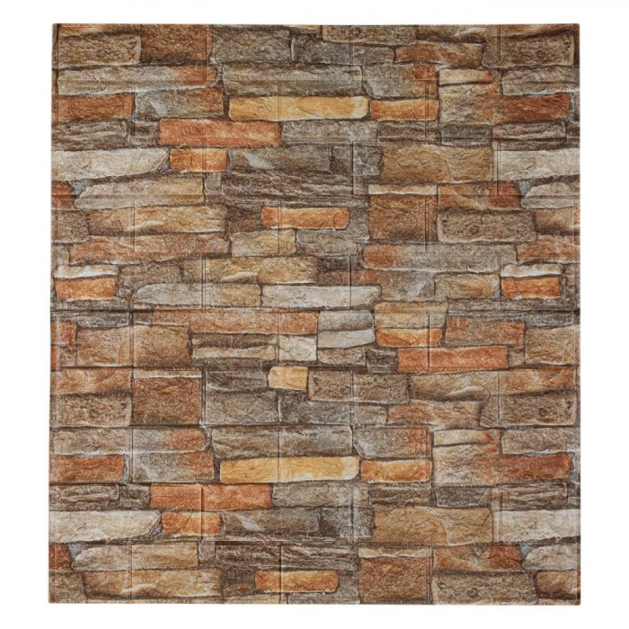 Tapet Autocolant Decorativ de Perete, Model Piatra, Dimensiuni 70x77cm, Multicolor