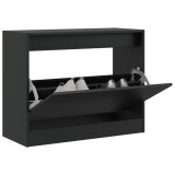 vidaXL Pantofar, negru, 80x34x63 cm, lemn compozit