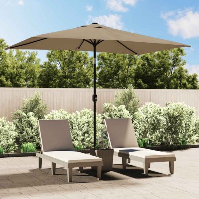vidaXL Umbrelă de soare exterior, st&amp;acirc;lp metalic, gri taupe, 300x200 cm foto