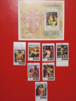 GRENADA, EASTER - COLIȚĂ ȘI SERIE ȘTAMPILATĂ foto