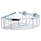 Etajera autoadeziva de colt pentru baie Aluxx cu 1 raft aluminiu cromat - Tesa 40200