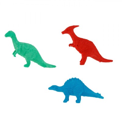 Radiere Dinozauri, Set 3 Bucăți, Multicolor, Dimensiuni 7cm-8cm foto