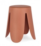 Cumpara ieftin Taburet piele ecologica caramiziu Imogen 37x47 cm