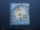 1872 GERMANIA REICH 7 KR. STAMPILAT,SCUT MIC ,COTA 116$