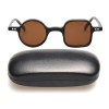 Ochelari soare retro cu toc, polarizati, maro, 39x26x145