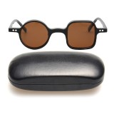 Ochelari soare retro cu toc, polarizati, maro, 39x26x145