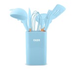 Set Ustensile de bucatarie cu suport Zass Gourmet ZG-KT 02 Albastru - NOU