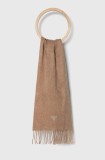 Barbour esarfa de lana culoarea bej, neted