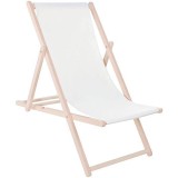 Sezlong pliabil din lemn de fag, autoasamblare, 120kg, alb Household NewTrend
