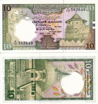 SRI LANKA 10 rupees 1990 UNC!!! foto