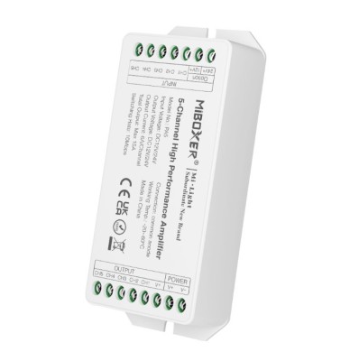 Amplificator LED MiBoxer PA5, 5 canale, DC12-24V, 6A canal (max 15A), 10Mbps, IP20 foto
