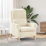 vidaXL Fotoliu Crem Crem Țesătură și lemn Mediu Scaun Ergonomic Elegant