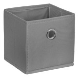 Set 4 cutii depozitare, gri, pentru depozitarea obiectelor mici, patrata, 15 x 15 x 15 cm