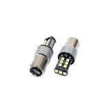 Set becuri auto cu LED CANBUS compatibil P21/5W BA15D 15 SMD 7.5W Alb 12/24V,