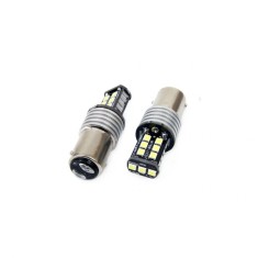 Set becuri auto cu LED CANBUS compatibil P21/5W BA15D 15 SMD 7.5W Alb 12/24V,