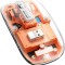 Mouse Nou M133, 2400dpi, 5 Butoane, Indicator Nivel Baterie, Transparent, Portocaliu, Wireless + Bluetooth NewTechnology Media