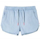 Pantaloni scurți pentru copii, albastru denim pal, 104, vidaXL