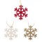 Ornamente Brad Crăciun, Fulgi Glitter, Lemn, Multicolor, 6cm, Set 8 Bucăți