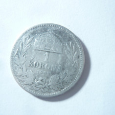 Moneda 1 koroana Ungaria 1893 argint Fr Josef cal mediocru