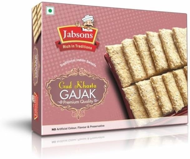 Jabsons Gud Khasta Gajak &ndash; Crocant Premium cu Jaggery și Fructe Uscate (200g)